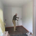 Gerry's dad (Les) painting the altar room.
