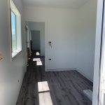 The vinyl flooring is laid.