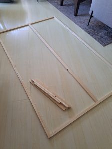Creating the huge stretcher bar frame